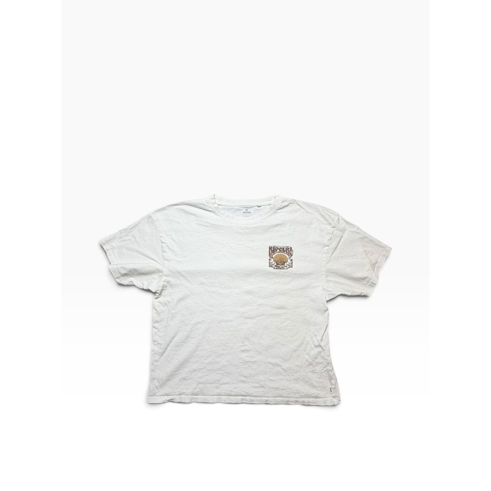Rip Curl Womens Mermaid Surf Graphic Tee Cream XS Short Sleeve Boxy T-Shirt